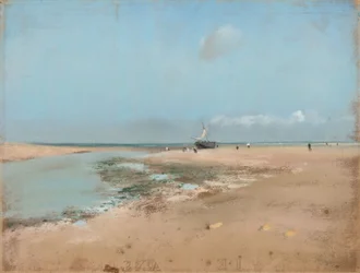 Strand vid lågvatten (mynningen av floden)