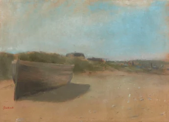 Båt på stranden, ca 1869