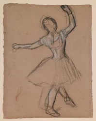 Dansös på scenen och i rörelse, ca 1880-85