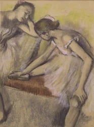 Dancers in Repose, ca 1898 (pastell & kol på tunt vävt papper helt fäst på ett tunt bärande ark)