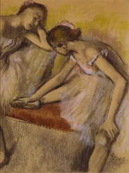 Dancers in Repose, ca 1898 (pastell & kol på vävt papper)
