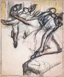 Dansare övar i Operafoajén. Omkring 1890. Pastell och kol på papper.