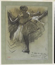Dansös sedd bakifrån, ”Grand Battement à la Seconde”, omkring 1885-90
