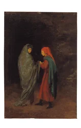 Dante och Vergilius vid ingången till helvetet