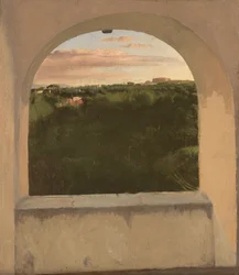 Degas - Italienskt landskap sett genom ett takfönster, cirka 1856-59, L 48