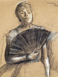 Detalj av dansare (ca 1876). Edgar Degas (1834-1917). Pastell och kol på pappersstav. Musee des Beaux-Arts de la Ville de Paris, PeuPalais.