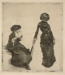 Målaren Mary Cassatt på Louvren, antiksamlingen