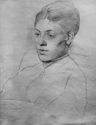 Teckning av Edgar Degas (1834-1917), fransk målare och skulptör. Mlle Malo, ca 1877.