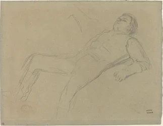 Fallen Jockey-studie för Scene from the Steeplechase: The Fallen Jockey, ca. 1866.
