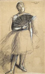 Solfjäderdansös (cirka 1876). Edgar Degas (1834-1917). Pastell och kol på pappersstav. Musee des Beaux-Arts de la Ville de Paris, PeuPalais.