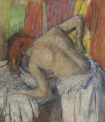 Kvinna som torkar ryggen, c. 1895.