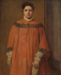 Flicka i rött, ca 1866