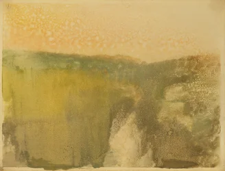Grönt landskap, ca 1890 (monotyp på papper)