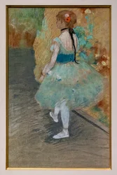 Grön dansare. Omkring 1878. Pastell på papper.