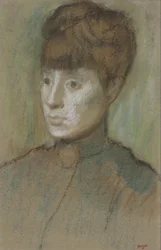 Kvinnohuvud, 1884 (pastell på papper)