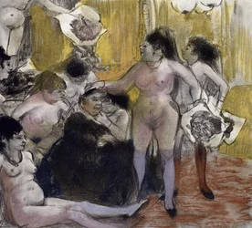 Illustration ur ”La Maison Tellier” av Guy de Maupassant (1850-93), graverad av Maurice Potin, 1933