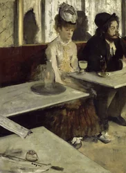 På ett café