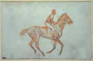 Jockey på galopp, ca 1881