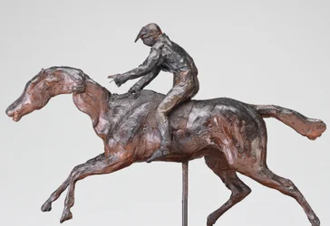 Jockey med mössa, möjligen 1890-tal.