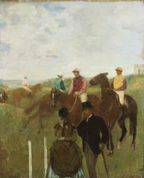 Jockeys på kapplöpningsbanan