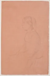 Marguerite de Gas, 185354 (grafitpenna på korallvävt papper)