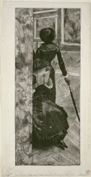 Mary Cassatt i Paintings Gallery på Louvren, 1879-80