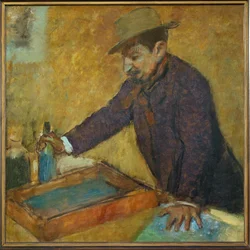 Michel Manzi, konstredaktör, vän till målaren (olja på duk)