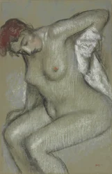 Naken kvinna som torkar sig, 1895