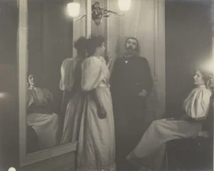 Spegelporträtt av Henry Lerolle och hans två döttrar, Yvonne och Christine