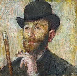 ""Porträtt av den franske målaren Zakar Zakarian"" (Porträtt av målaren Zakar Zakarian (1849-1923)) Pastellmålning av Edgar Degas (1834-1917), ca 1885 Dim 39,7x39,7 cm Privat samling