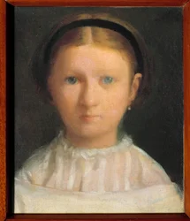 Porträtt av Giovanna Bellelli (född 1848) vid namn Nini, kusin till den senare konstnären Marquise Ferdinando Lignola Målning av Edgar Degas (1834-1917)