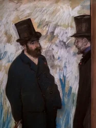 Porträtt av vänner, på scenen (detalj) (även känt som "Porträtt av Ludovic Halevy och Albert Boulanger-grottan"). 1879. Pastell på papper.
