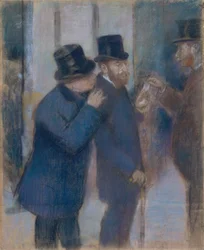 Porträtt på börsen, ca 1878-79 (pastell på papper, lappade och nedlagda på duk)