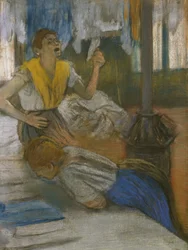 Läsa ett brev (pastell på papper)