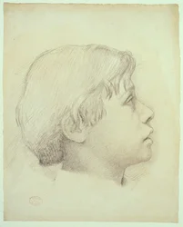 René de Gas, ca 1855 (svart krita på elfenbenspapper)