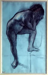 Stående naken kvinna Pastell och kol av Edgar Degas (1834-1917) 1883 Sön. 0,49x0,3 m Paris, musee d