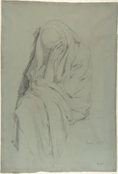 Studie till Gammal italienska (recto); draperistudie (verso)