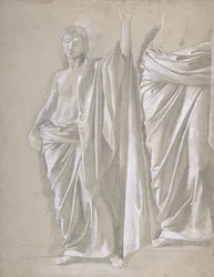 Studie av en draperad figur, 1857-58.