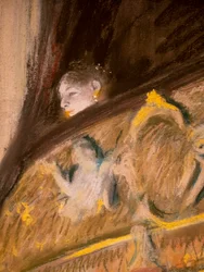 Studie av en loge på teatern (detalj). 1880. Pastell och olja på kartongmaroufl på duk.