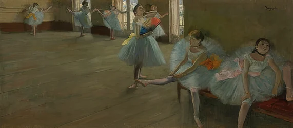 Dansare i ett övningsrum. Omkring 1880