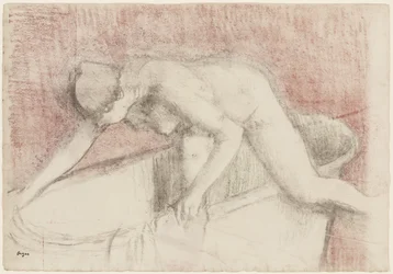 The Bath (krita och pastellritning)