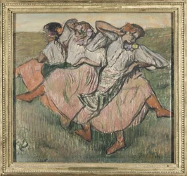 Tre dansöser i ukrainsk dräkt
