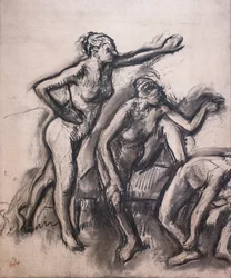 Tre nakna dansöser. Omkring 1903.