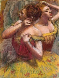 Två dansare (pastell på papper)