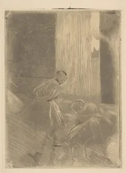 Två dansare i ett replokal, 1877-78.