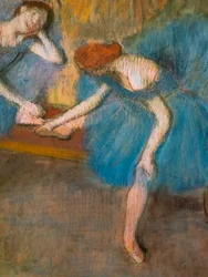 Två vilande dansare (även känd som "Blå dansare") (detalj). Omkring 1898. Pastell på fint velinpapper.