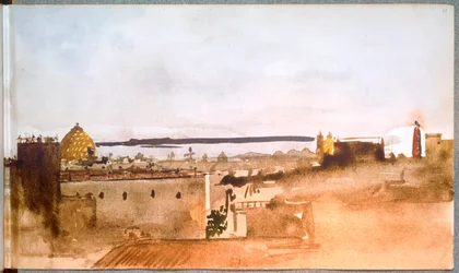 Utsikt över Neapel Akvarell (akvarell)