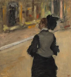 Kvinnan sedd bakifrån (besök på museet), c.1879-85