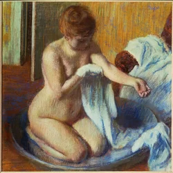 Kvinna i badkar (pastell på papper)
