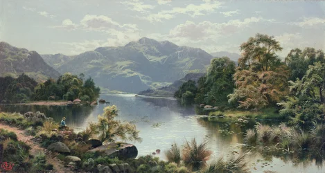 En sjöscen i norra Wales
